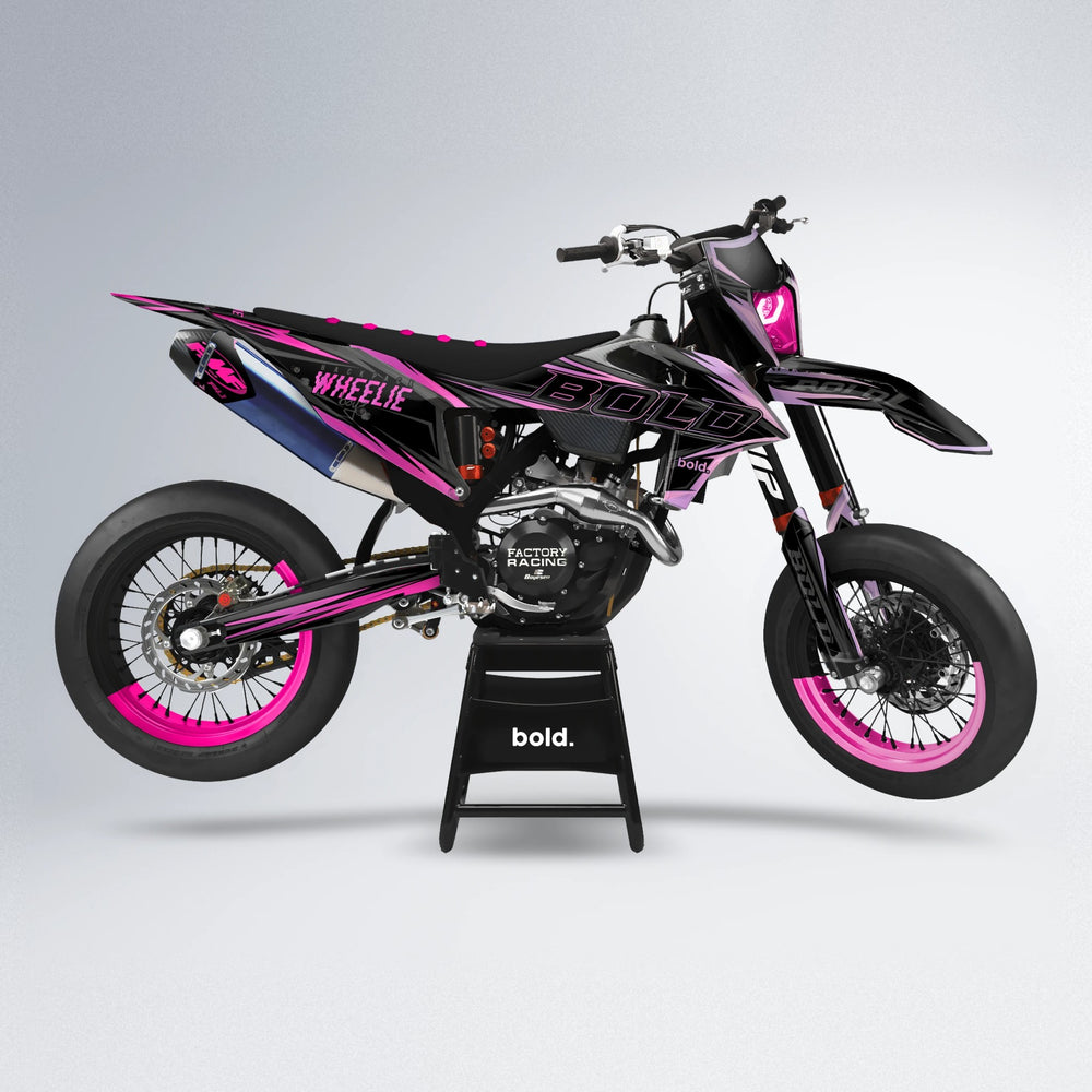STORM supermoto graphics kit in Flamingo