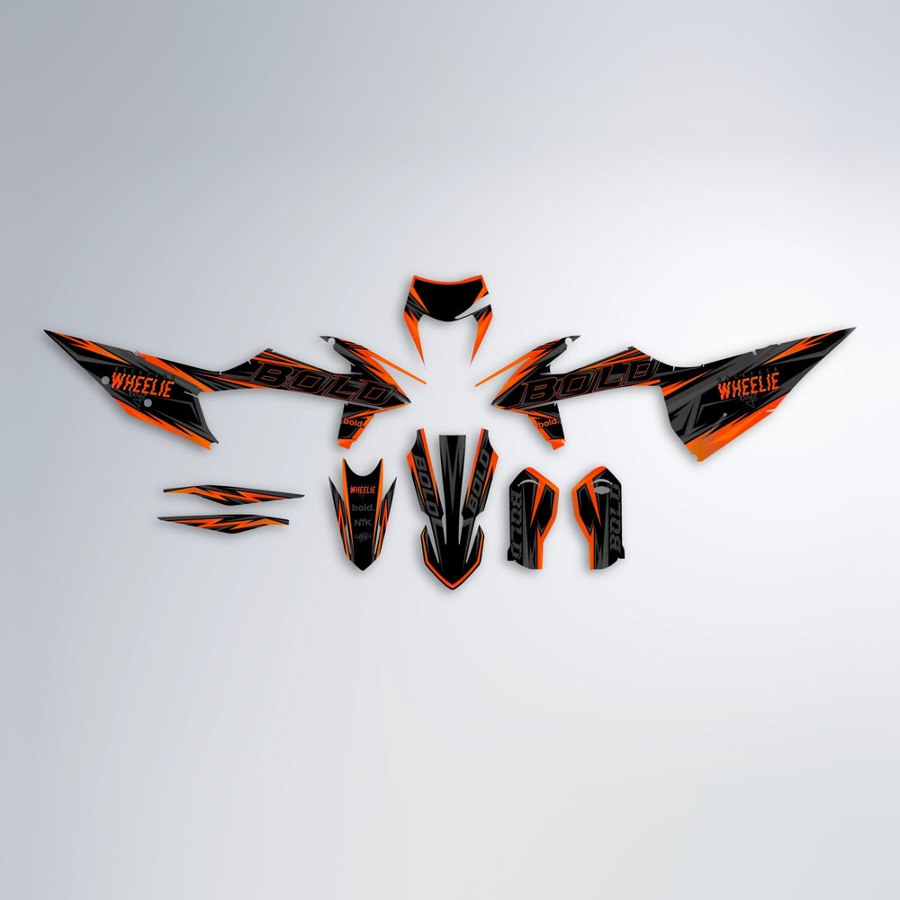 STORM graphics kit parts layout in Orange