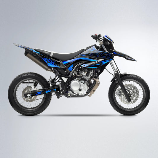 STORM Yamaha WR 125X supermoto graphics kit in Blue