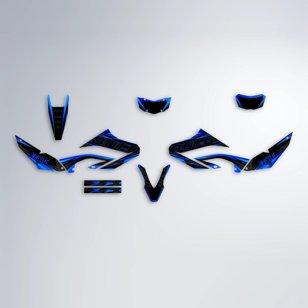 STORM Yamaha WR 125X graphics kit parts layout in Blue