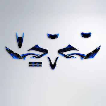 STORM Yamaha WR 125X graphics kit parts layout in Blue