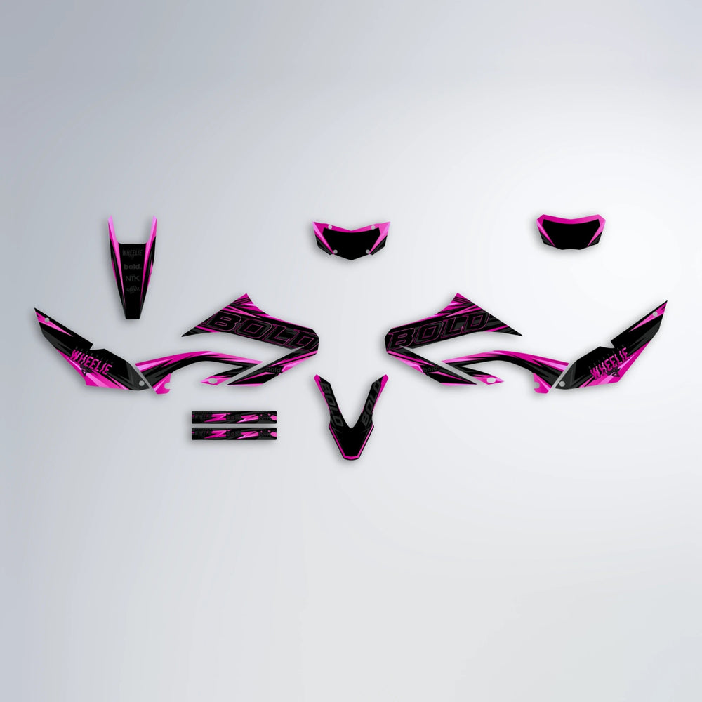 STORM Yamaha WR 125X graphics kit parts layout in Pink