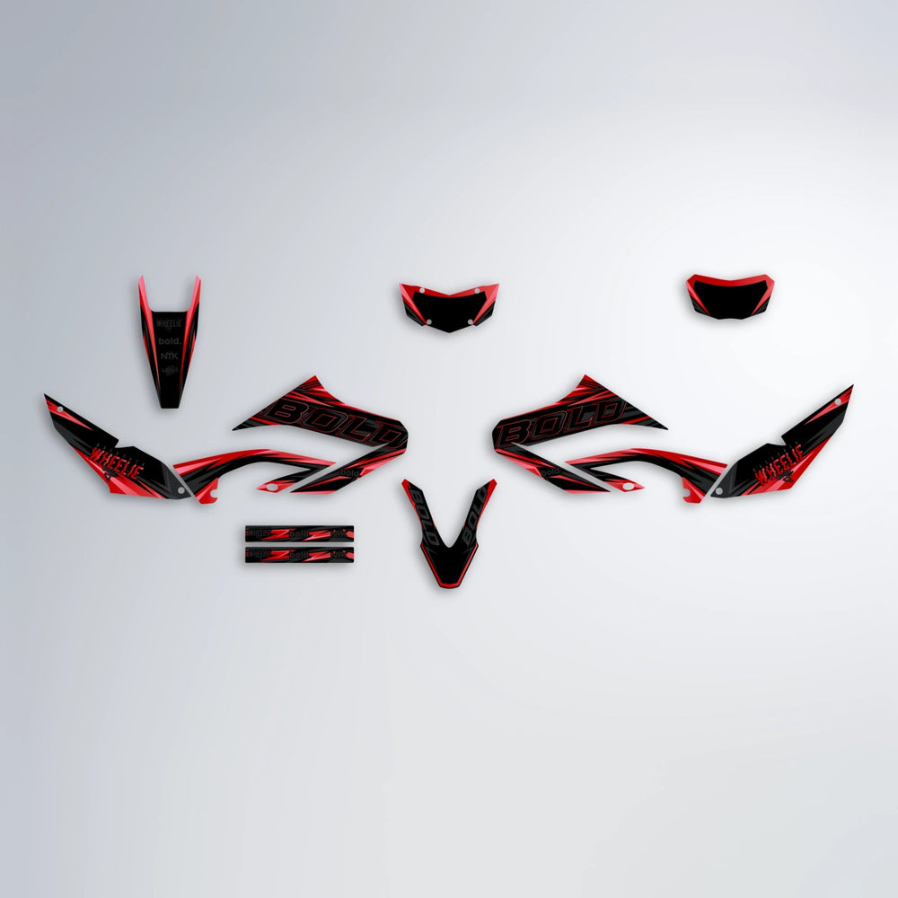STORM Yamaha WR 125X graphics kit parts layout in Red