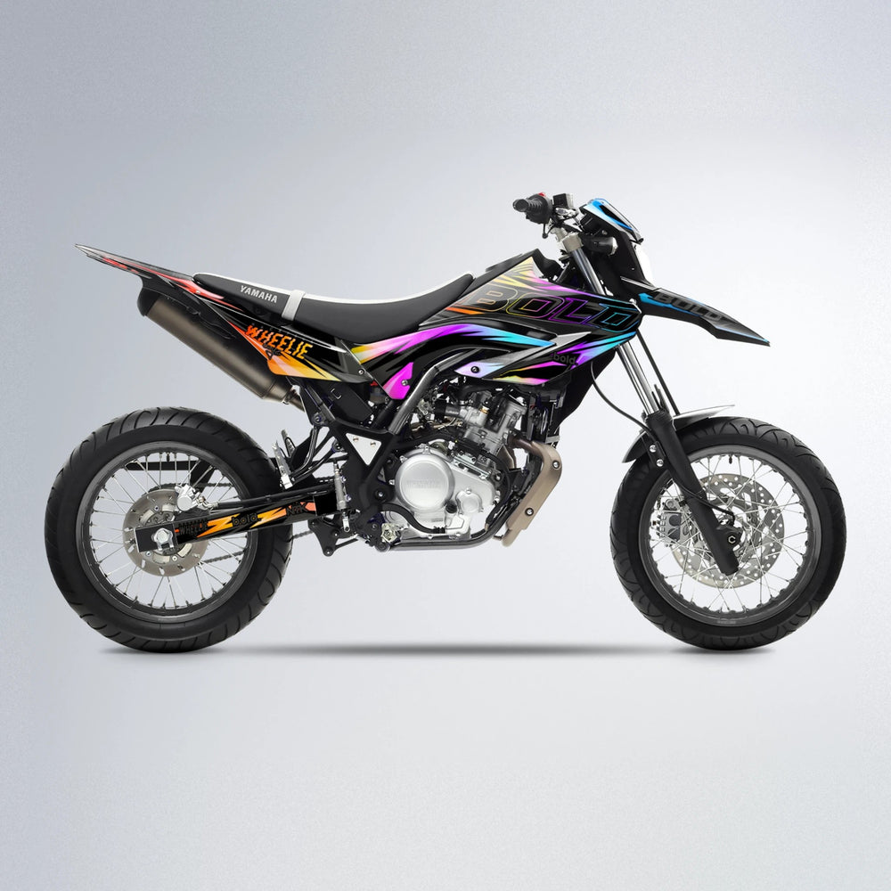 STORM Yamaha WR 125X supermoto graphics kit in Sunset Fade