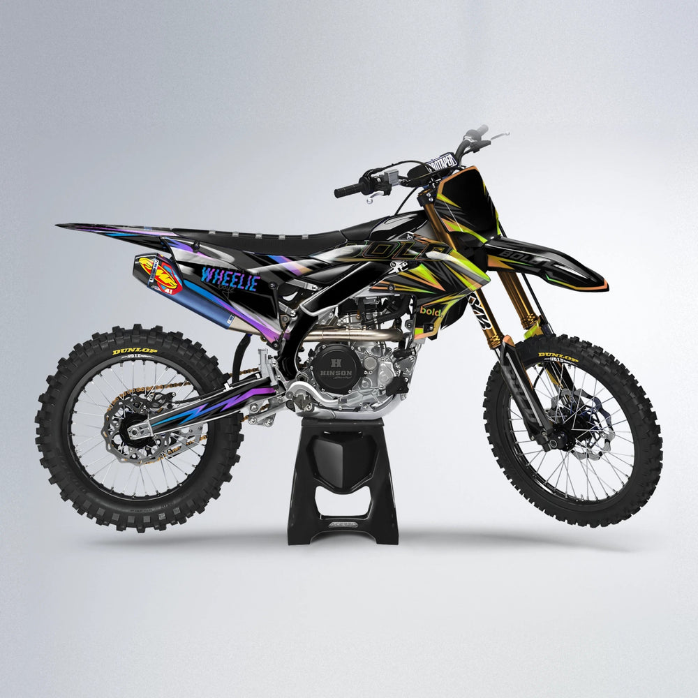 STORM Yamaha YZF MX motocross graphics kit in Purple & Yellow