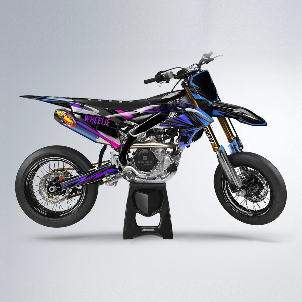 STORM Yamaha YZF SM supermoto graphics kit in Blue Purple Fade