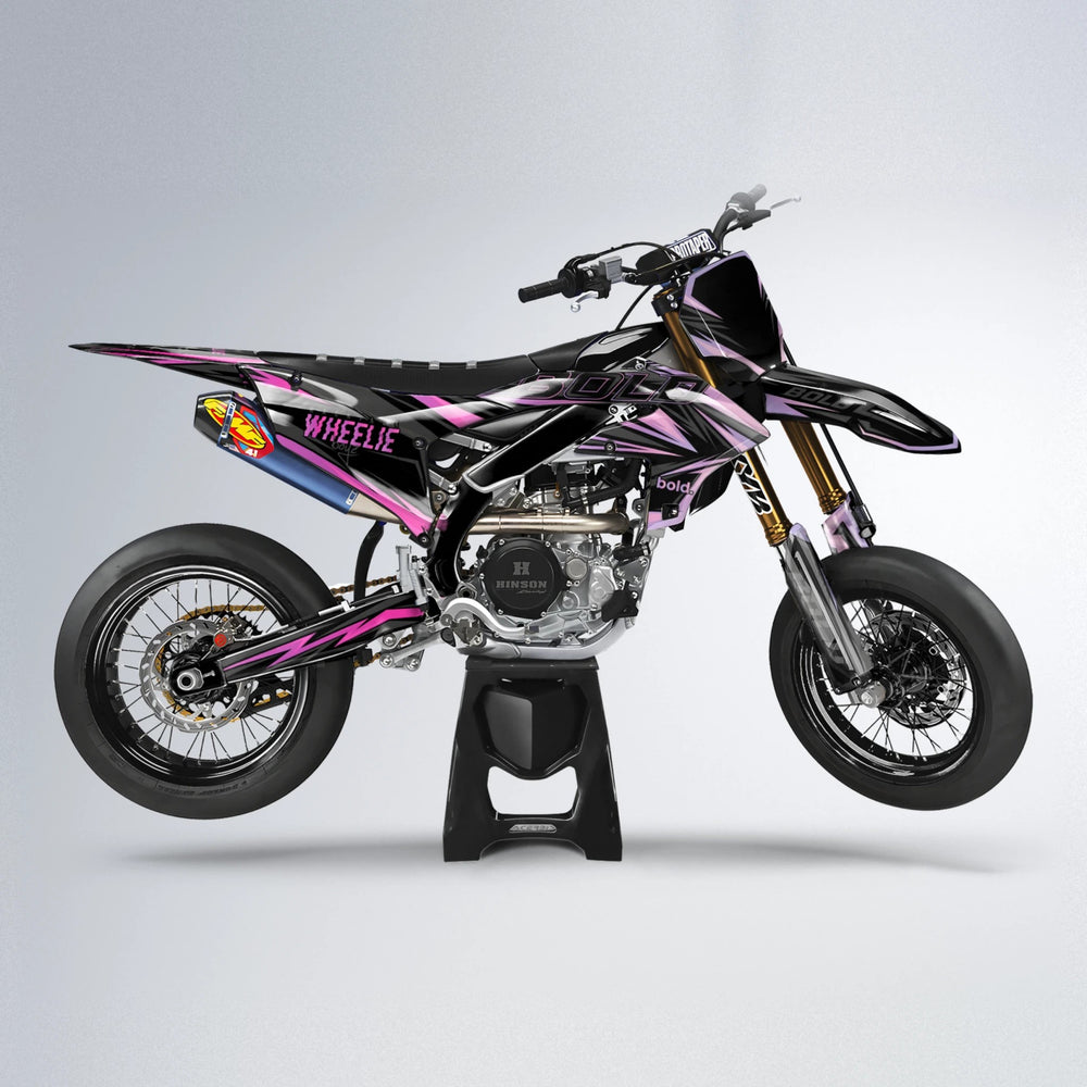 STORM Yamaha YZF SM supermoto graphics kit in Flamingo