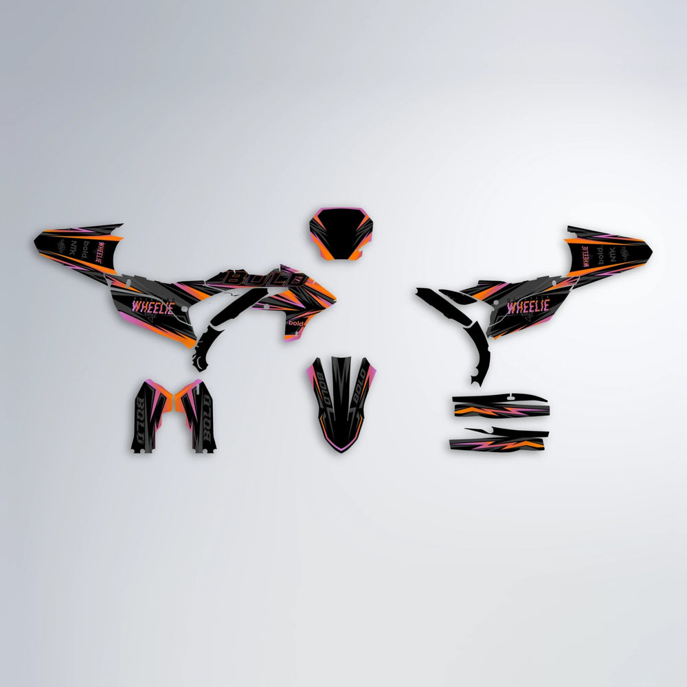 STORM Yamaha YZF SM graphics kit parts layout in Orange