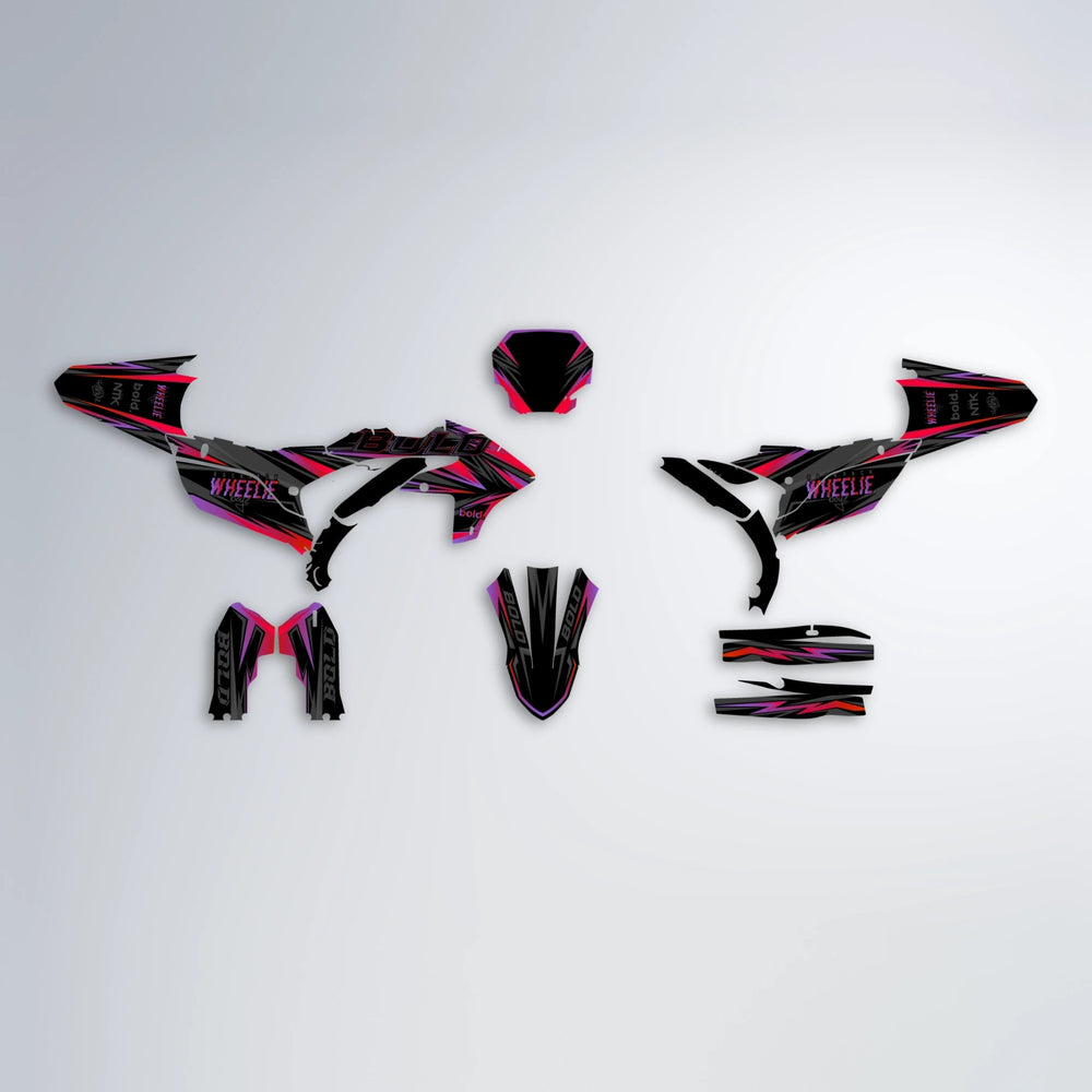 STORM Yamaha YZF SM graphics kit parts layout in Red