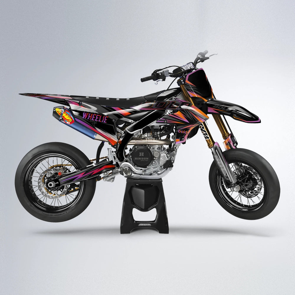 STORM Yamaha YZF SM supermoto graphics kit in Red & Orange