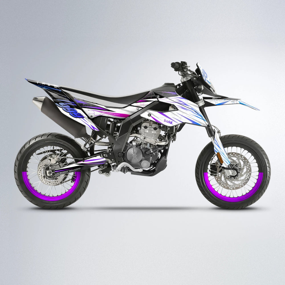 SUNRISE Aprilia SX 125 supermoto graphics kit in Blue Purple Fade