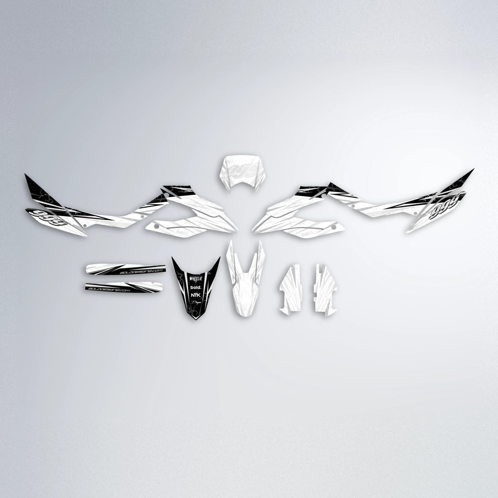SUNRISE Aprilia SX 125 graphics kit parts layout in White