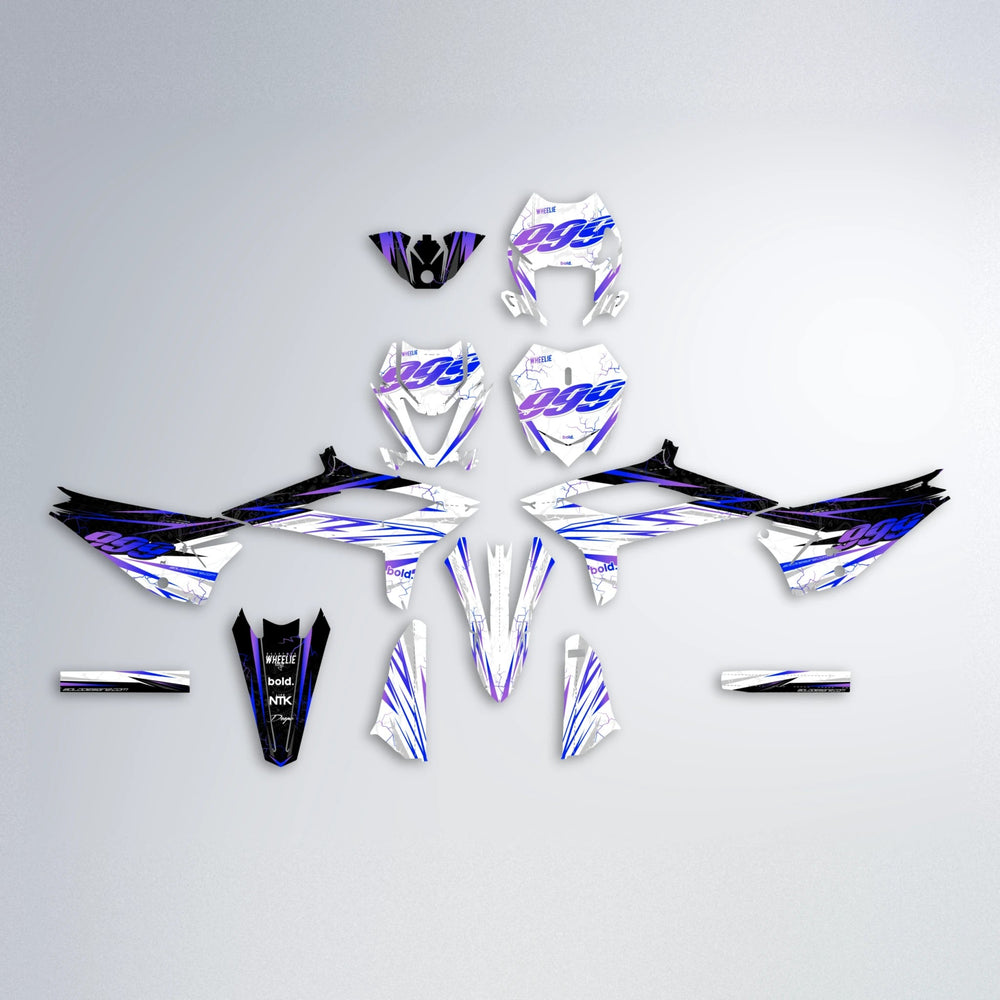 SUNRISE Beta graphics kit parts layout in Blue
