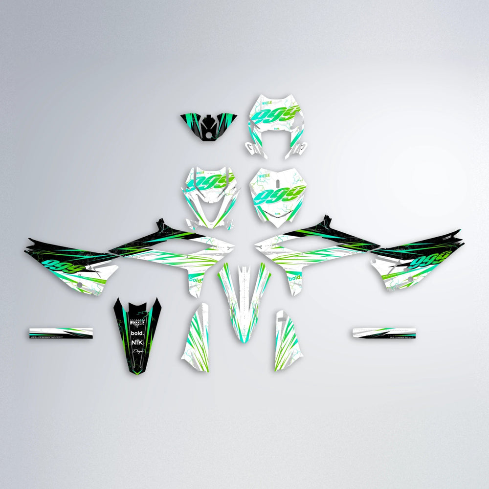 SUNRISE Beta graphics kit parts layout in Green