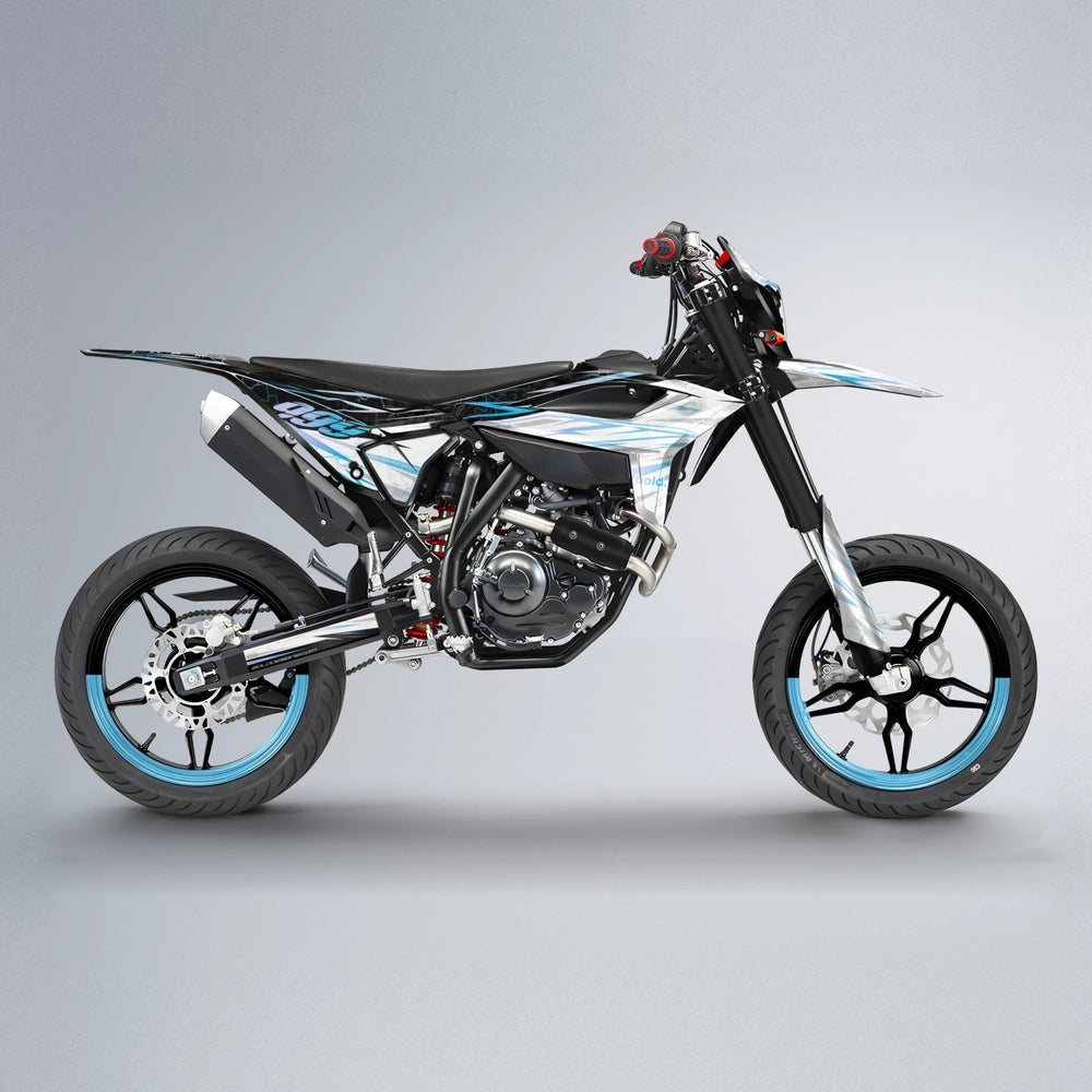 SUNRISE Beta supermoto graphics kit in Light Blue & White