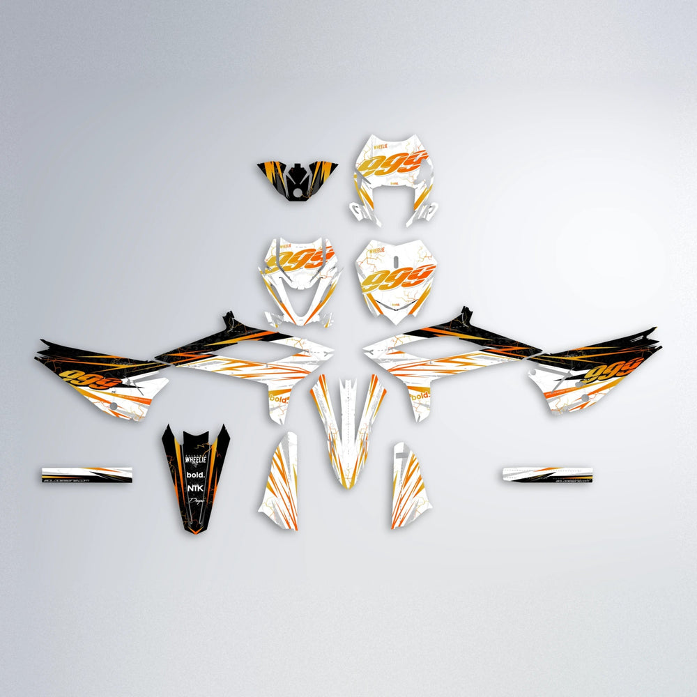SUNRISE Beta graphics kit parts layout in Orange
