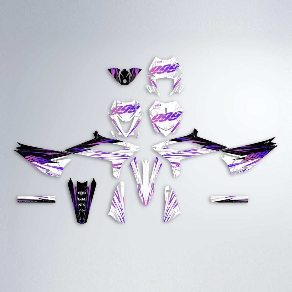 SUNRISE Beta graphics kit parts layout in Purple