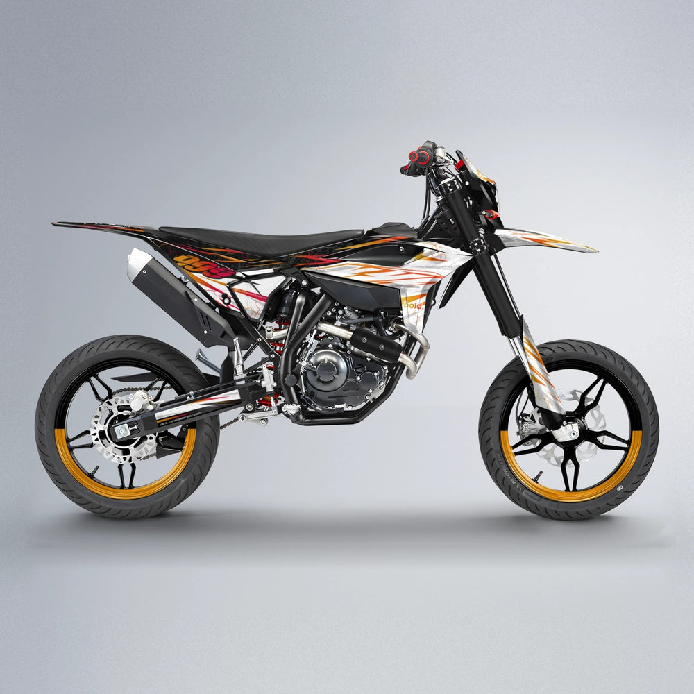 SUNRISE Beta supermoto graphics kit in Red & Orange