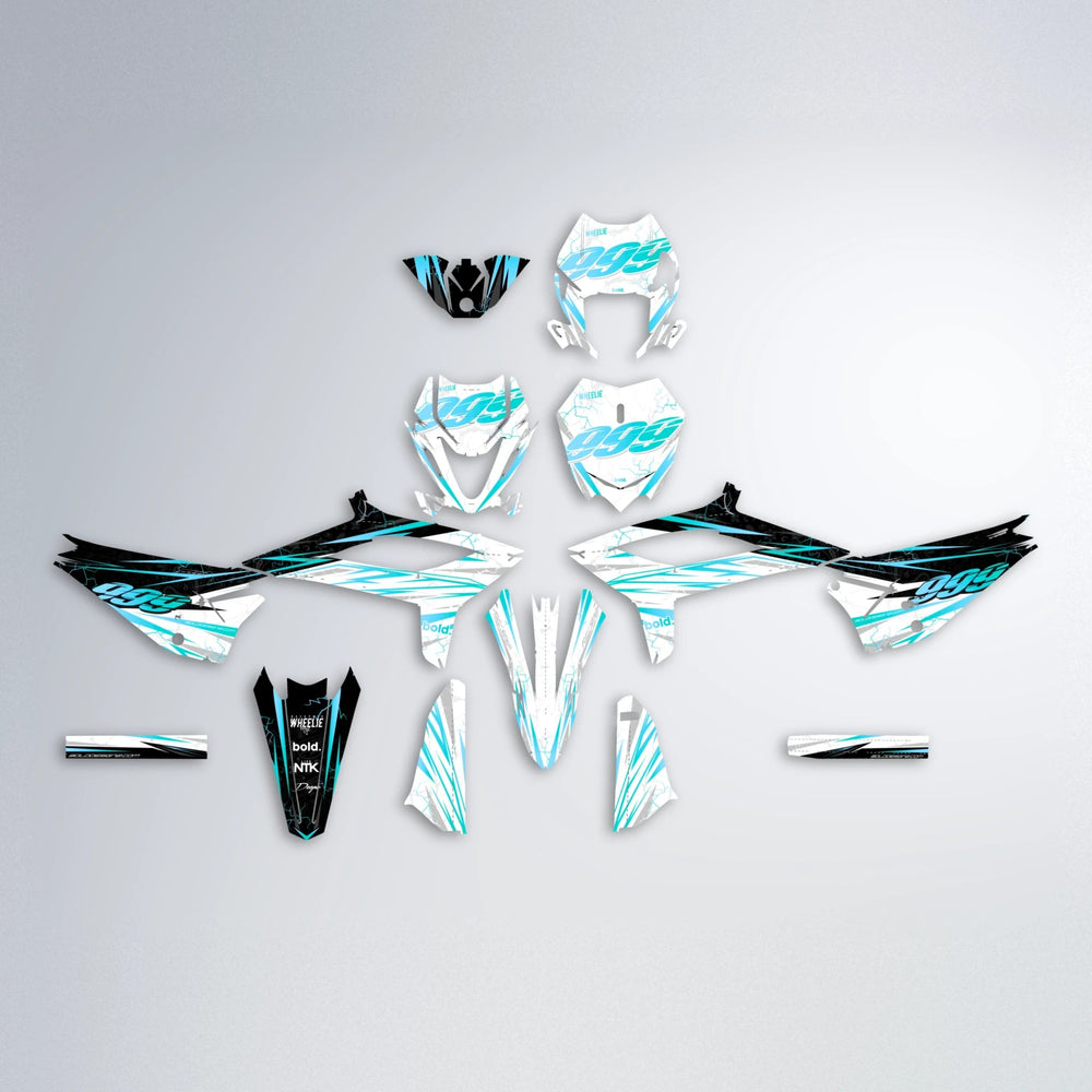 SUNRISE Beta graphics kit parts layout in Teal