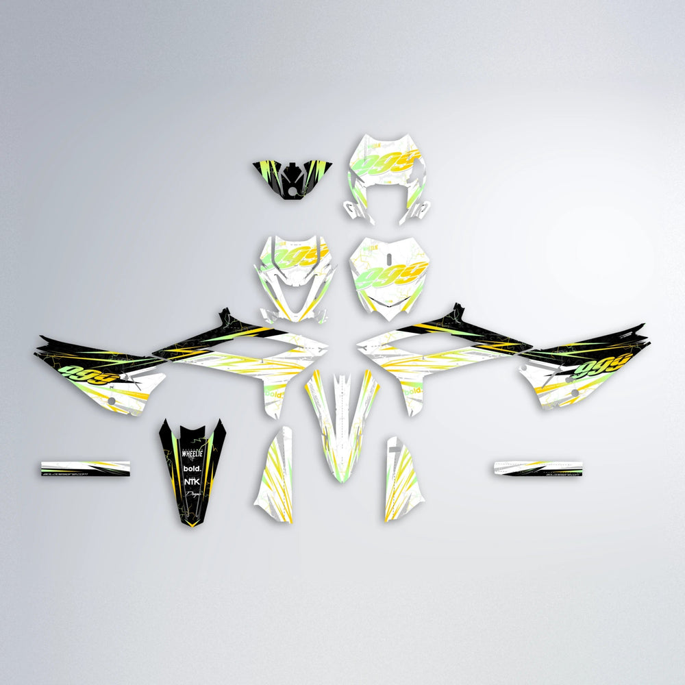 SUNRISE Beta graphics kit parts layout in Yellow