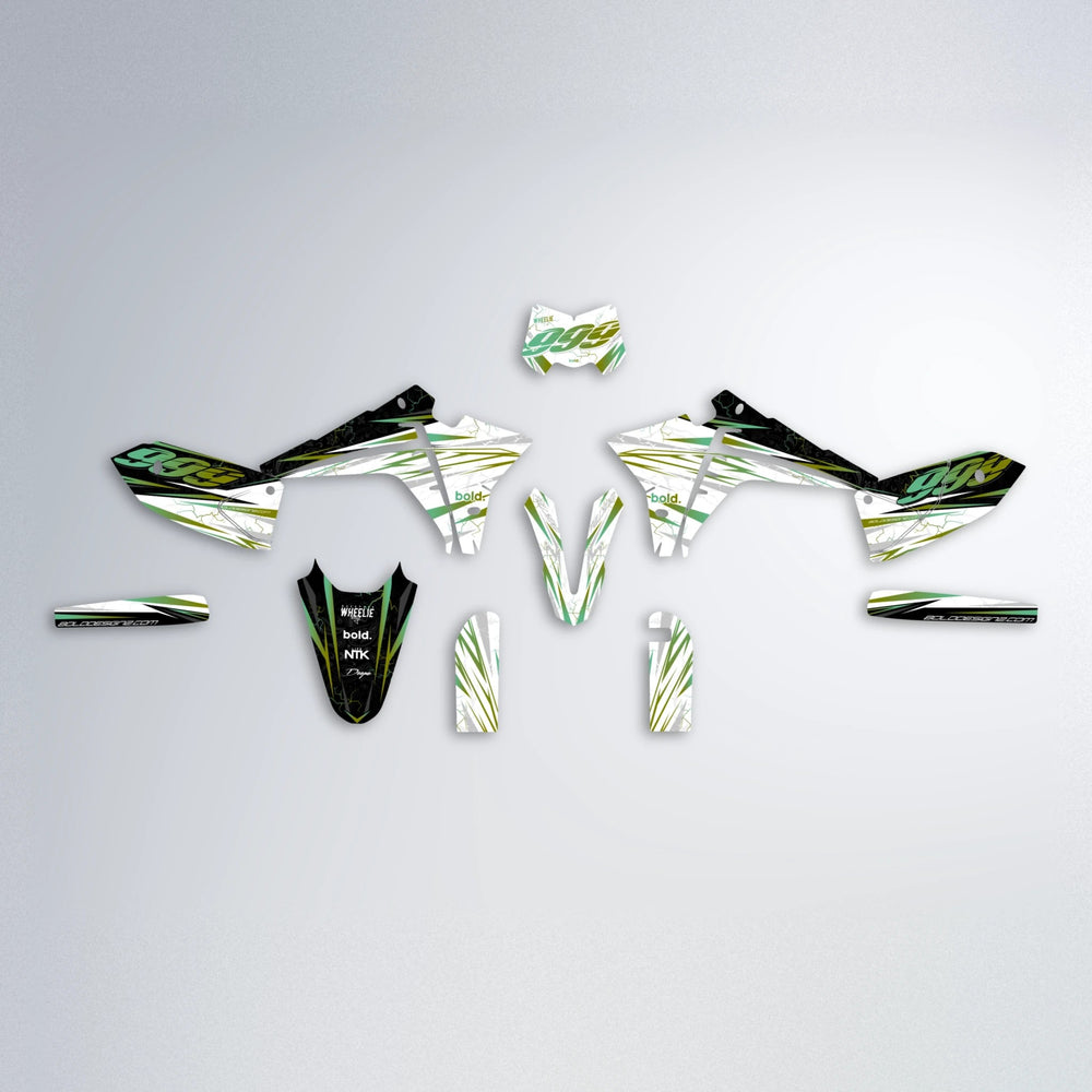 SUNRISE Fantic graphics kit parts layout in Olive