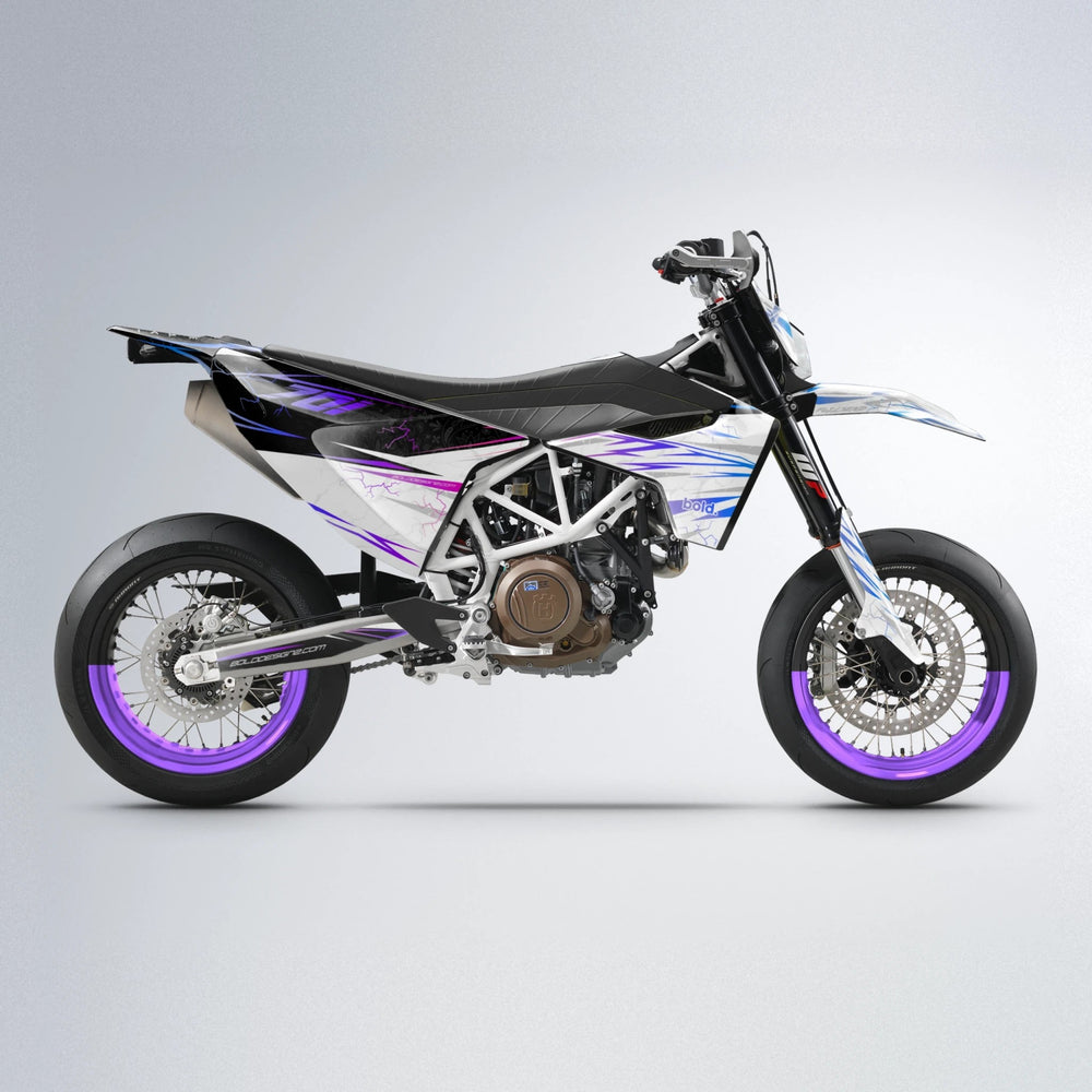 SUNRISE Husqvarna 701 supermoto graphics kit in Blue Purple Fade
