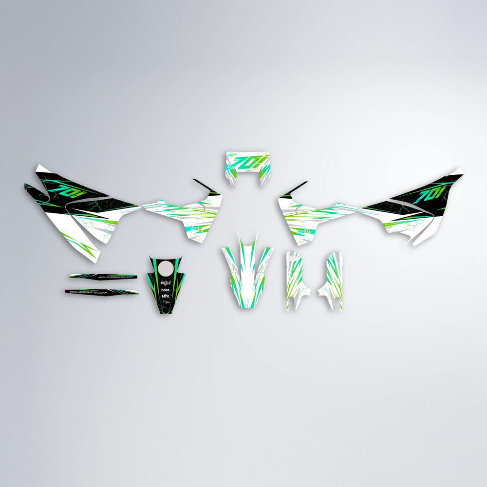 SUNRISE Husqvarna 701 graphics kit parts layout in Green
