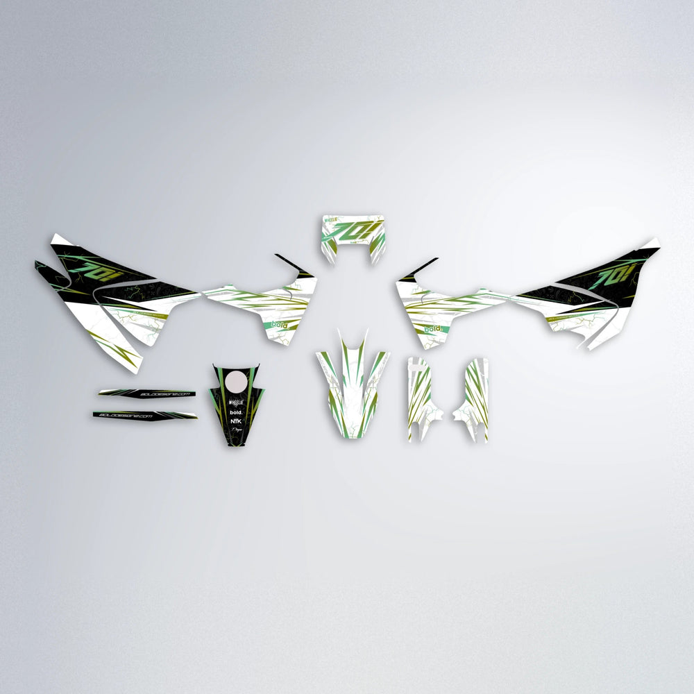 SUNRISE Husqvarna 701 graphics kit parts layout in Olive