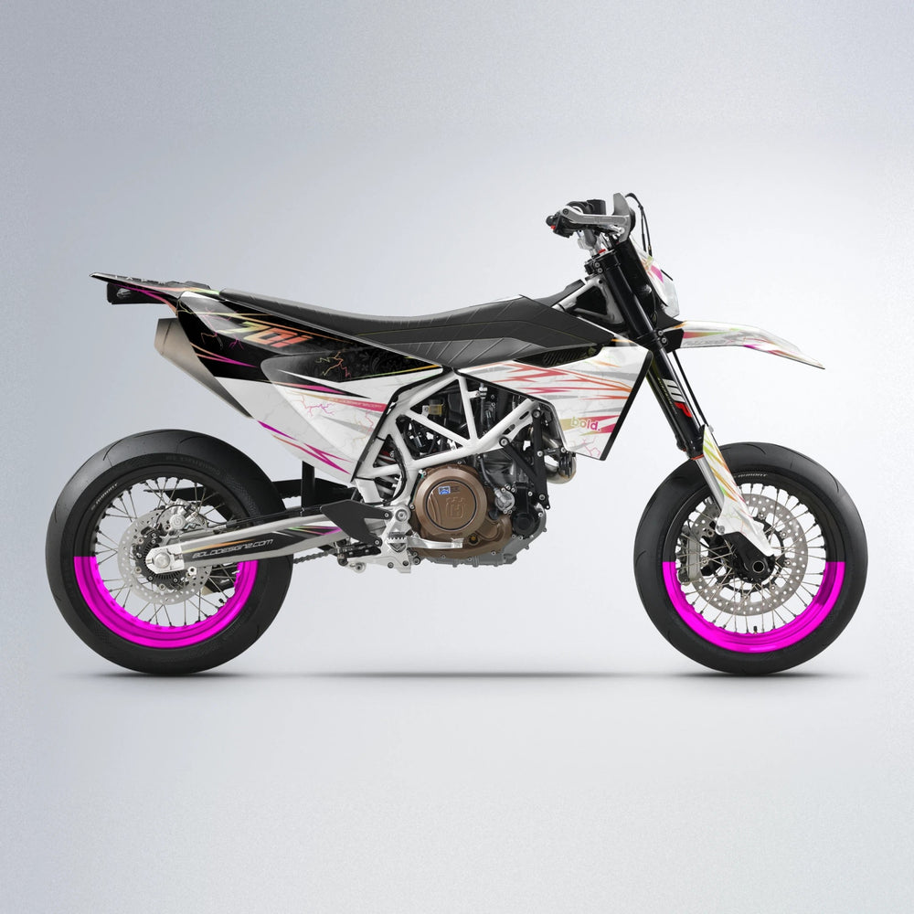 SUNRISE Husqvarna 701 supermoto graphics kit in Pink & Yellow