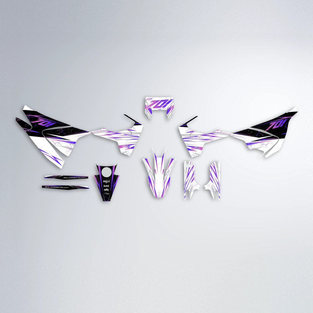 SUNRISE Husqvarna 701 graphics kit parts layout in Purple