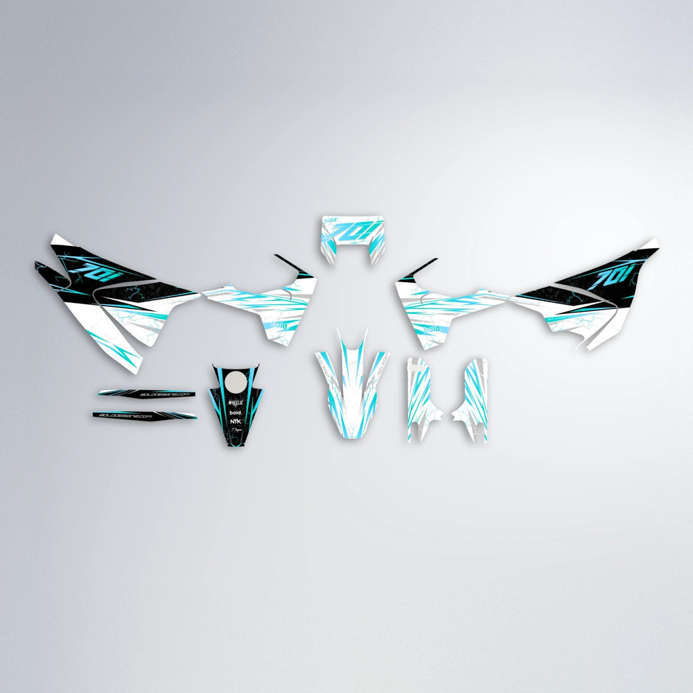 SUNRISE Husqvarna 701 graphics kit parts layout in Teal