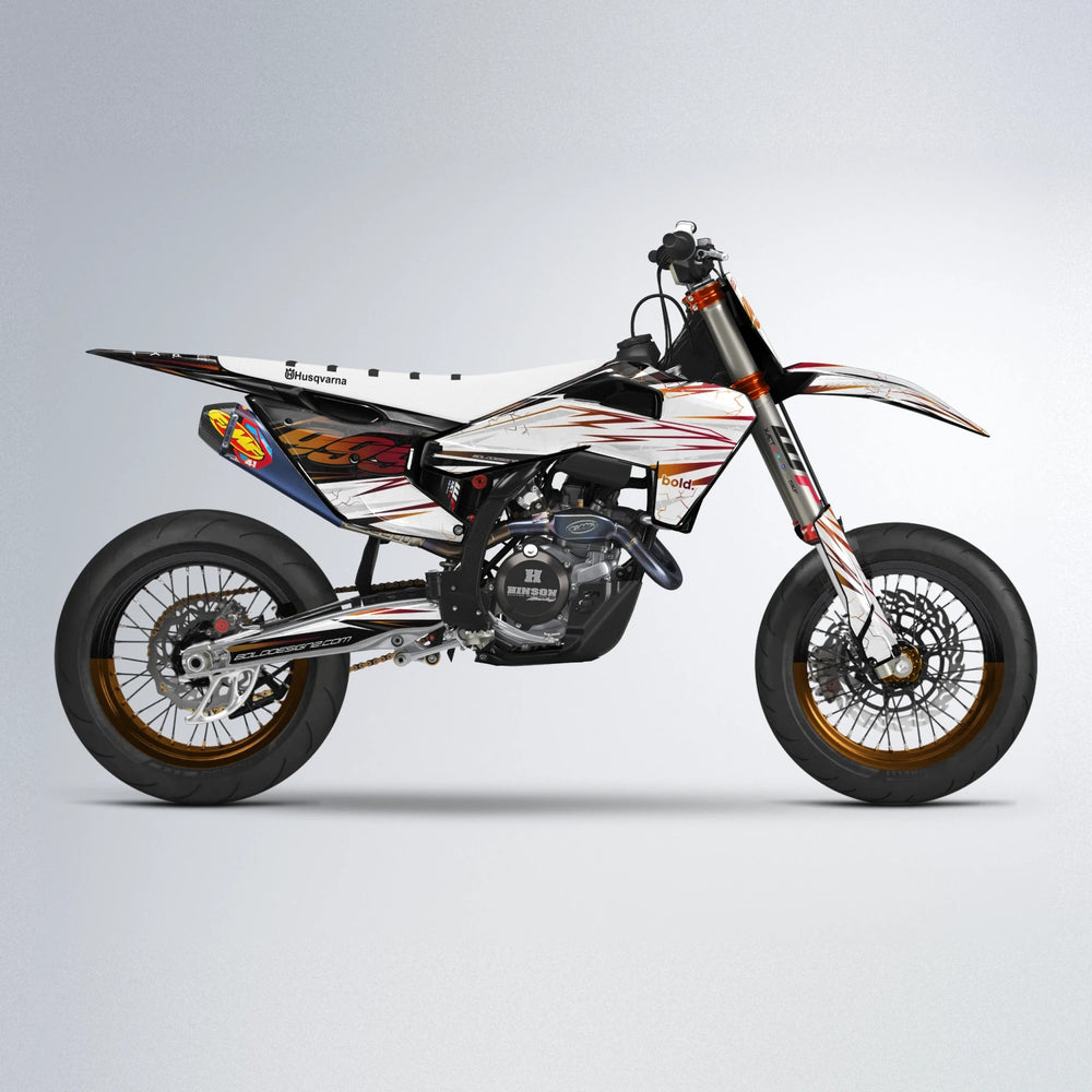 SUNRISE Husqvarna FE/TE supermoto graphics kit in Black & Red