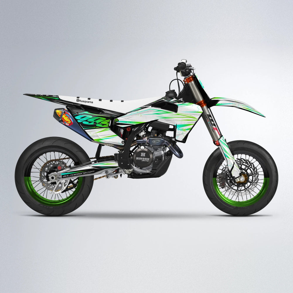 SUNRISE Husqvarna FE/TE supermoto graphics kit in Green