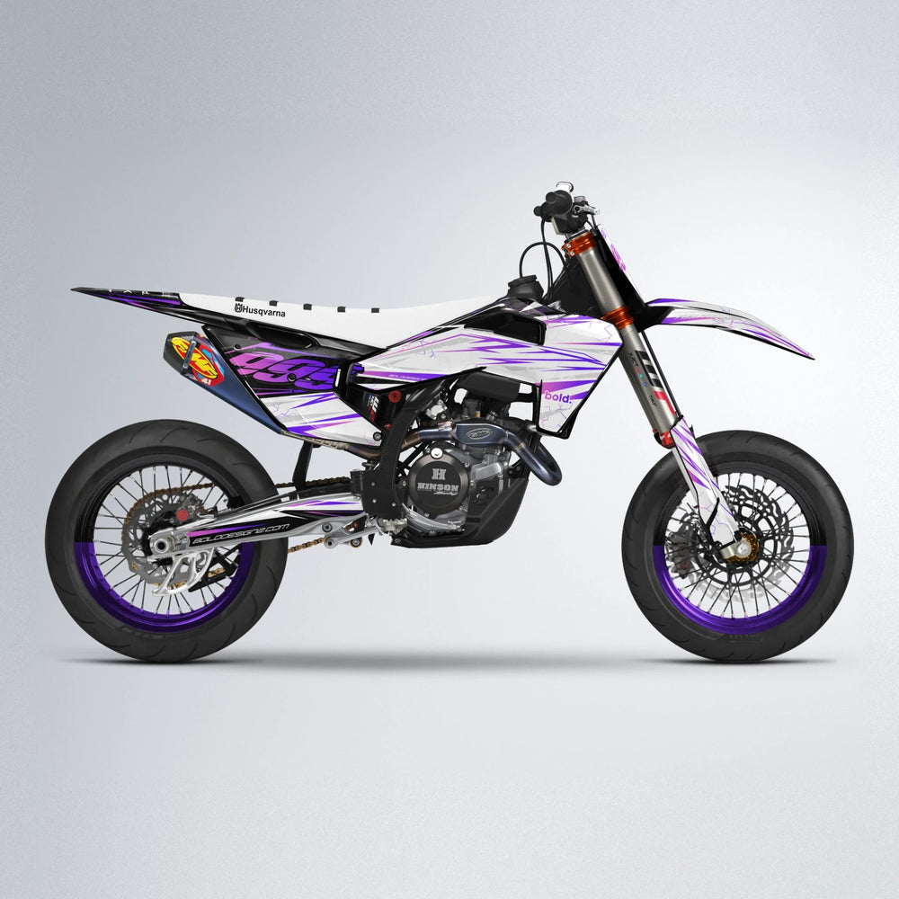 SUNRISE Husqvarna FE/TE supermoto graphics kit in Purple
