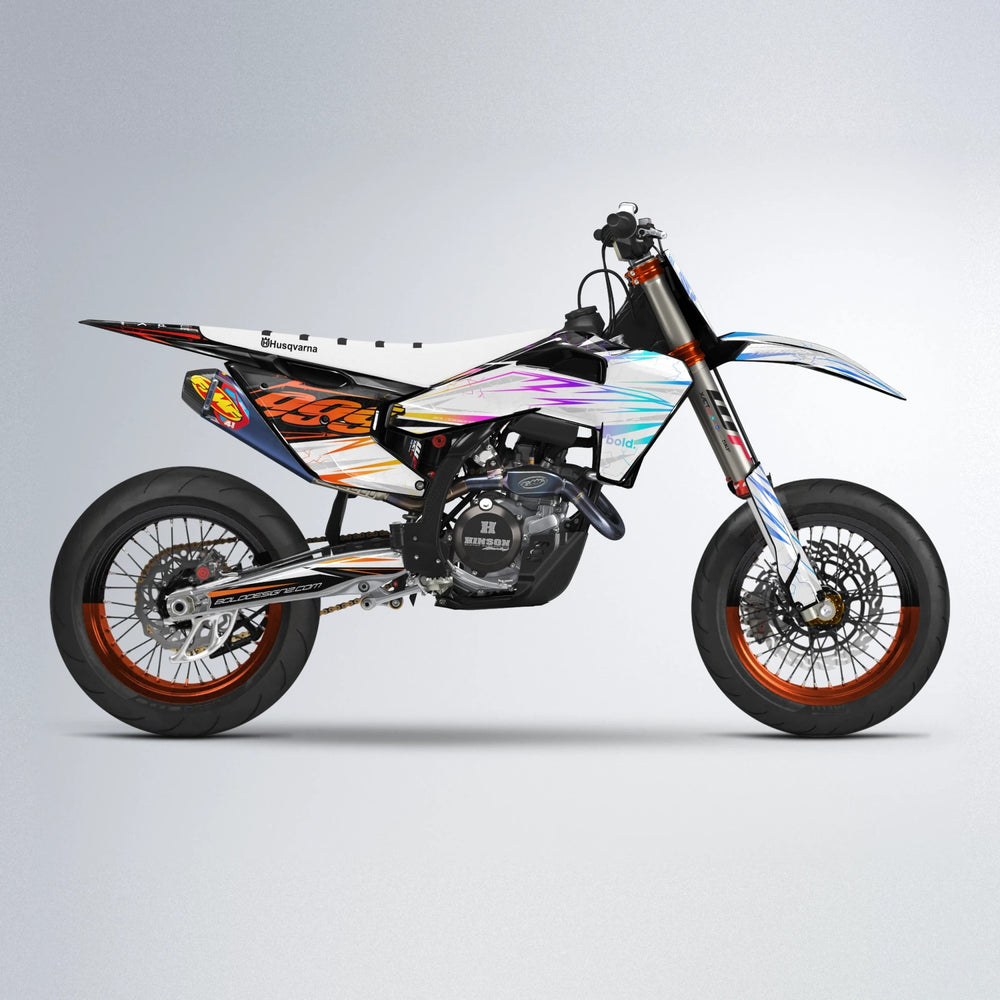 SUNRISE Husqvarna FE/TE supermoto graphics kit in Sunset Fade