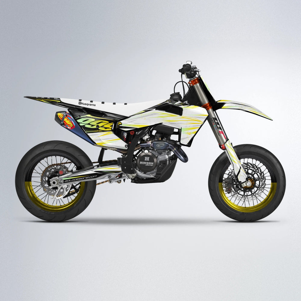 SUNRISE Husqvarna FE/TE supermoto graphics kit in Yellow