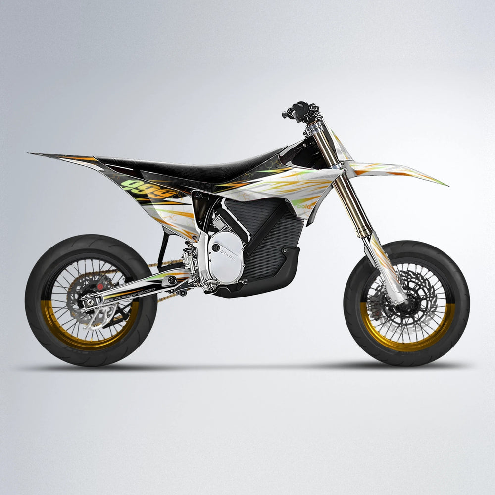 SUNRISE Stark Varg SM supermoto graphics kit in Orange & Yellow