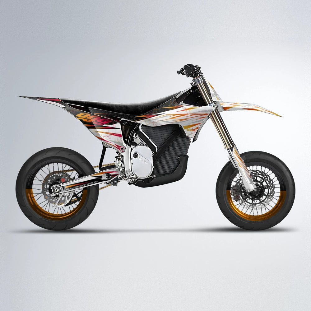 SUNRISE Stark Varg SM supermoto graphics kit in Red & Orange