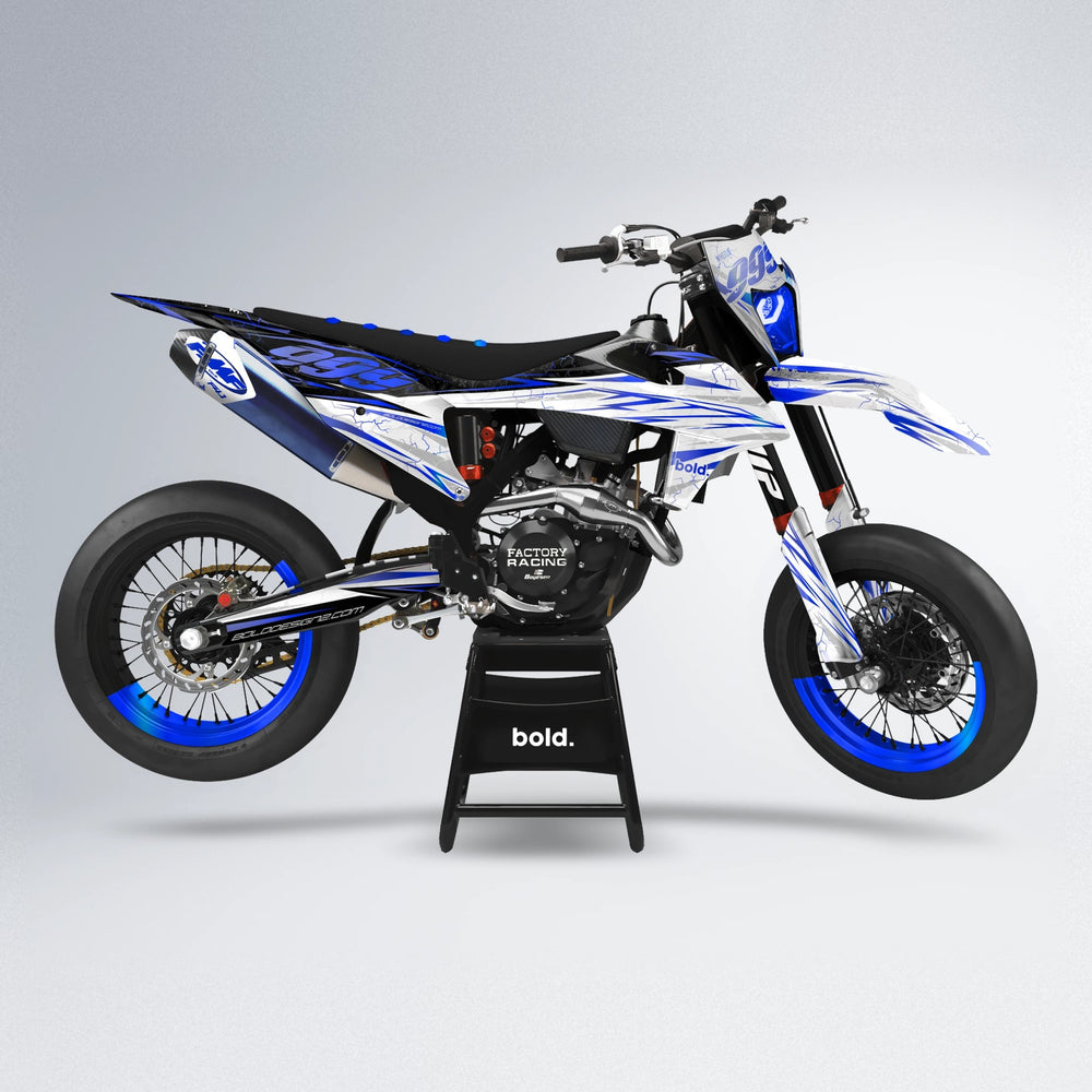 SUNRISE supermoto graphics kit in Blue Chrome