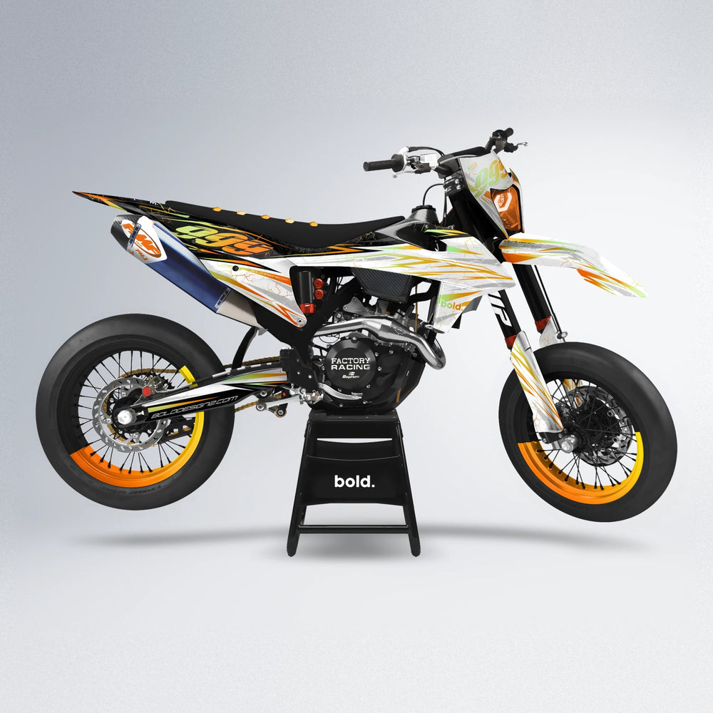 SUNRISE supermoto graphics kit in Orange & Yellow