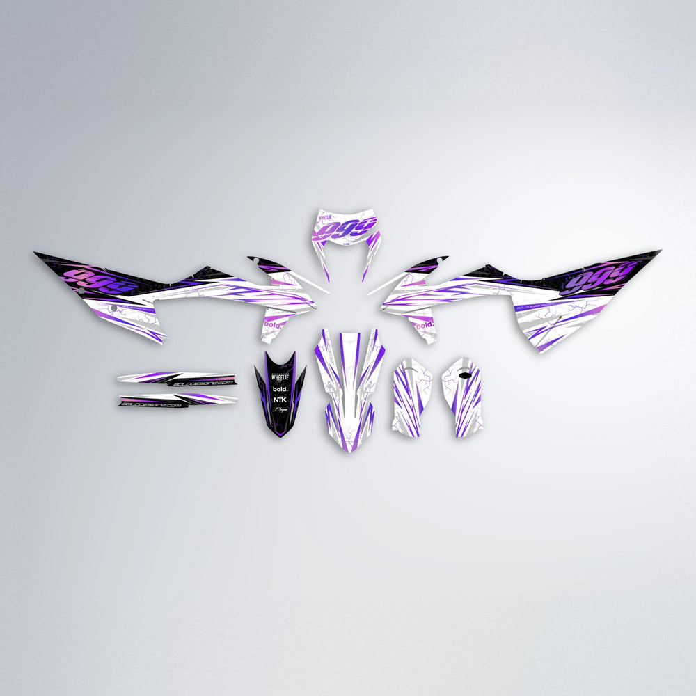 SUNRISE graphics kit parts layout in Purple Chrome