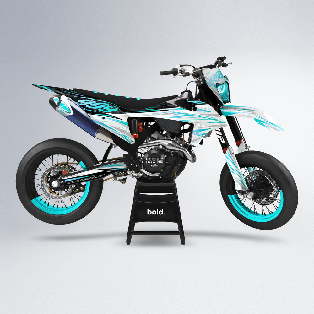 SUNRISE supermoto graphics kit in Teal