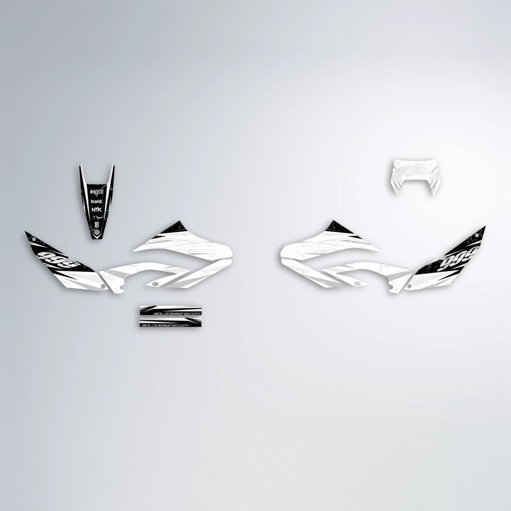 SUNRISE Yamaha WR 125X graphics kit parts layout in White