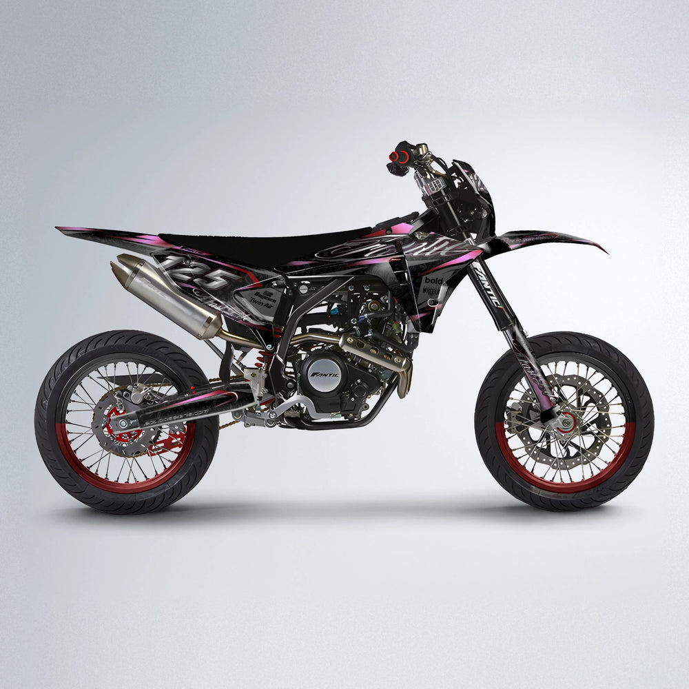 TASK Fantic supermoto graphics kit in Black & Red