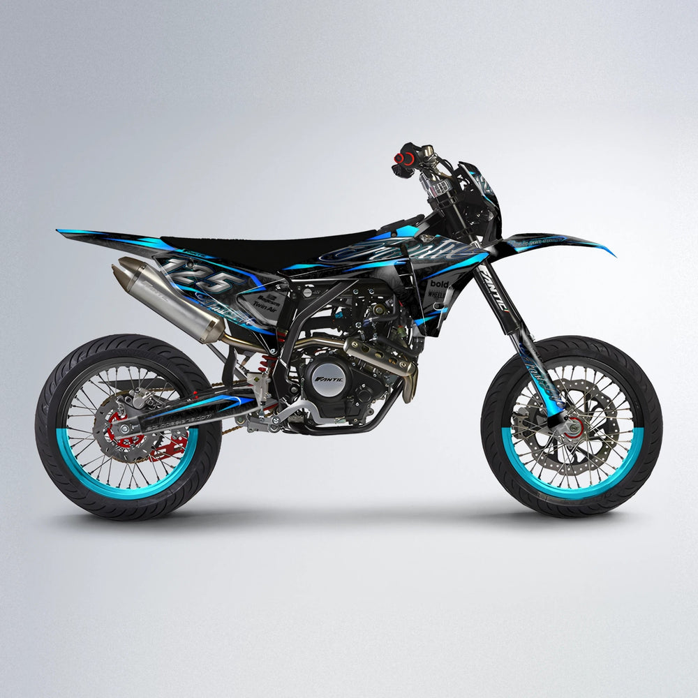TASK Fantic supermoto graphics kit in Blue