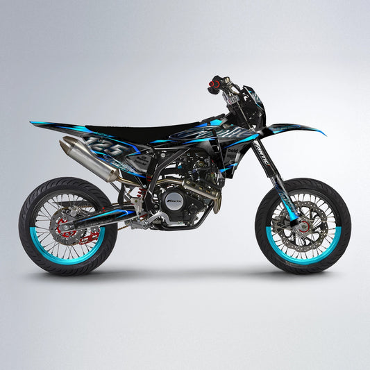 TASK Fantic supermoto graphics kit in Blue