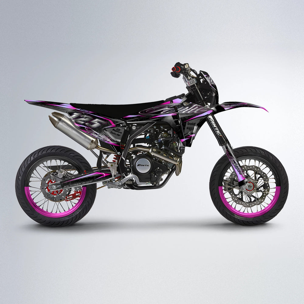 TASK Fantic supermoto graphics kit in Pink