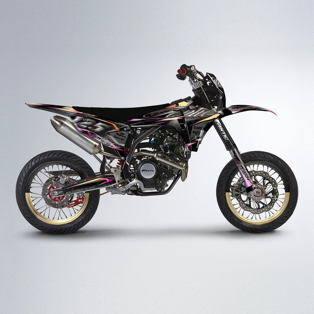 TASK Fantic supermoto graphics kit in Pink & Yellow