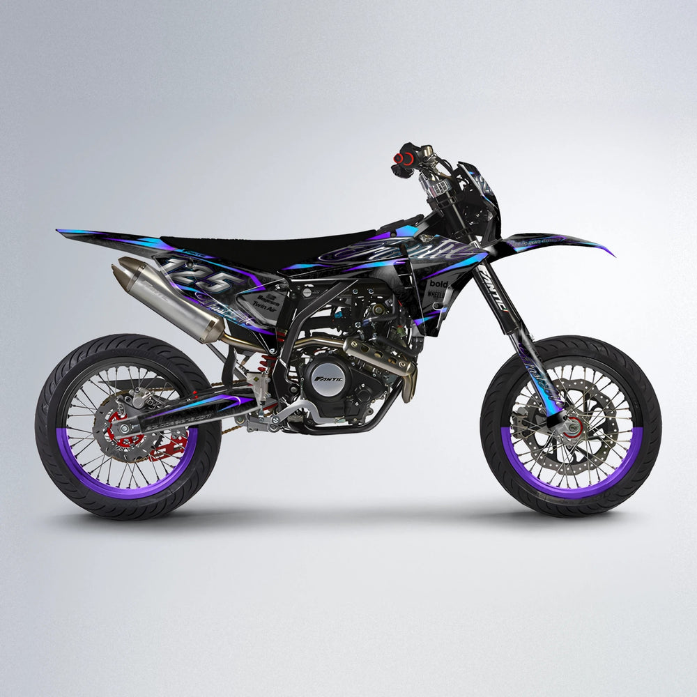 TASK Fantic supermoto graphics kit in Purple