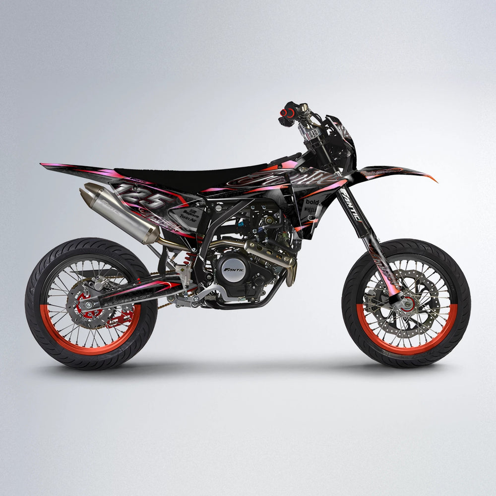 TASK Fantic supermoto graphics kit in Red & Orange
